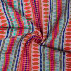 Multi Colour Cotton Acrylic Jacquard Fabric