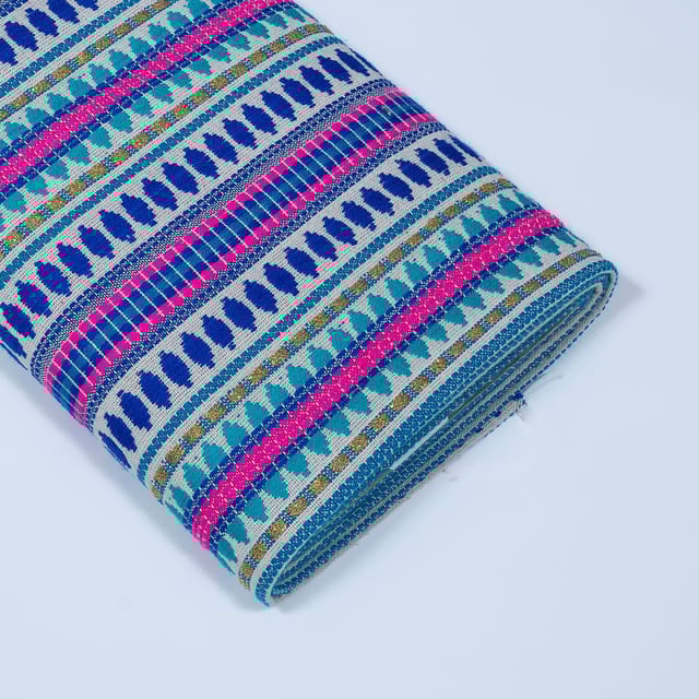Multi Colour Cotton Acrylic Jacquard Fabric