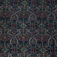 Black Colour Velvet Embroidered Fabric