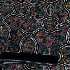 Black Colour Velvet Embroidered Fabric