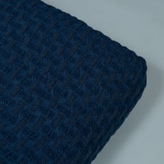 Blue Colour Lycra Denim Embroidered Fabric
