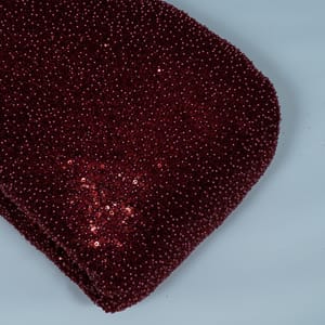 Maroon Colour Imported Net Embroidered Fabric
