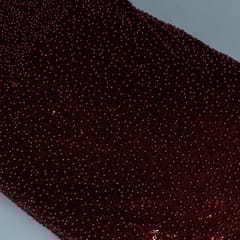 Maroon Colour Imported Net Embroidered Fabric