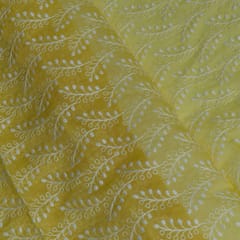 Black Colour Mal Chanderi Embroidered Fabric