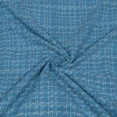 Blue Colour Tweed Fabric
