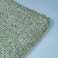 Lime Green Colour Tweed Fabric