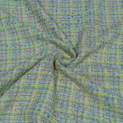 Lime Green Colour Tweed Fabric