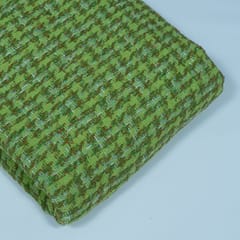 Green Colour Tweed Fabric
