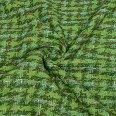 Green Colour Tweed Fabric