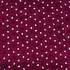 Wine Shade Embroidered Cotton Hakoba Fabric