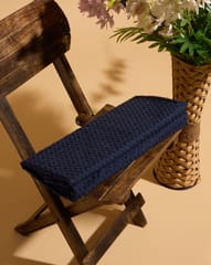 Navy Blue Embroidered Cotton Hakoba Fabric