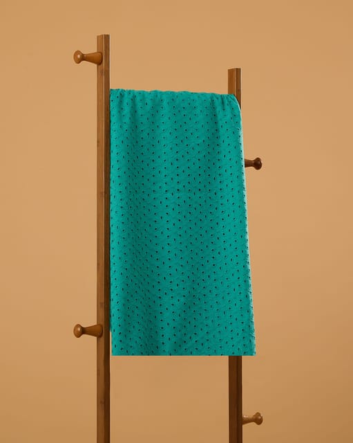 Rama Green Embroidered Cotton Hakoba Fabric