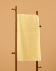 Lemon Yellow Shade Embroidered Cotton Hakoba Fabric