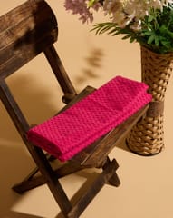 Dark Pink Colour Embroidered Cotton Hakoba Fabric