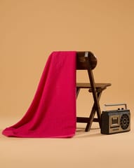 Dark Pink Colour Embroidered Cotton Hakoba Fabric