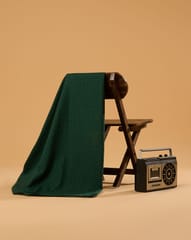 Dark Green Colour Embroidered Cotton Hakoba Fabric