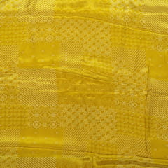 Yellow Colour Crepe Printed Fabric