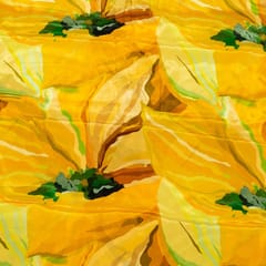 Yellow Colour Crepe Printed Fabric