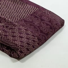 Purple Colour Crepe Printed Fabric