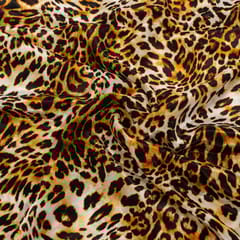 Brown Colour Crepe Printed Fabric