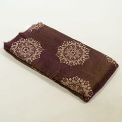 Wine Colour Tissue Crush Digital Printed Fabric