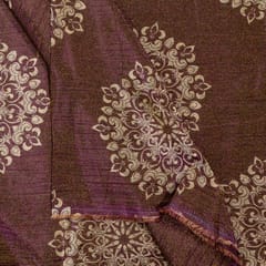 Wine Colour Tissue Crush Digital Printed Fabric