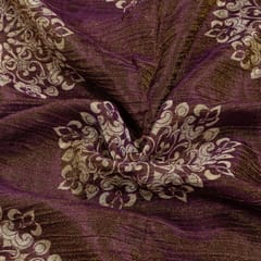 Wine Colour Tissue Crush Digital Printed Fabric