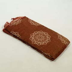 Brown Colour Tissue Crush Digital Printed Fabric