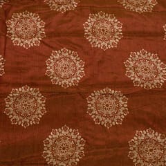 Brown Colour Tissue Crush Digital Printed Fabric