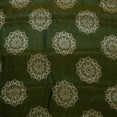 Green Colour Tissue Crush Digital Printed Fabric