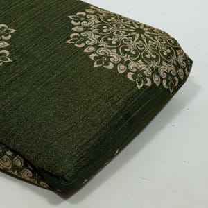 Green Colour Tissue Crush Digital Printed Fabric