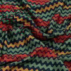 Blue with Multi Colour Viscose Pashmina Printed Fabric