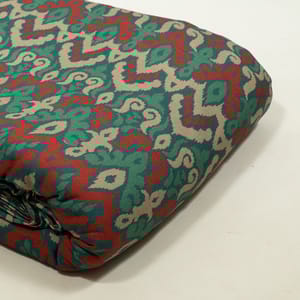 Green and Rust Colour Viscose Pashmina Printed Fabric