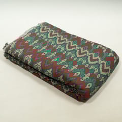 Green and Rust Colour Viscose Pashmina Printed Fabric