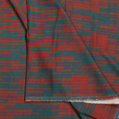 Green and Rust Colour Viscose Pashmina Printed Fabric