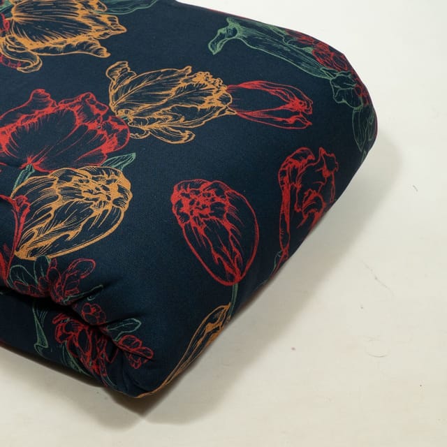 Teal Blue Colour Viscose Pashmina Printed Fabric