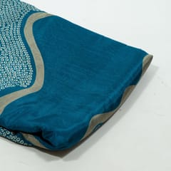 Blue Colour Viscose Habutai Silk Digital Printed Fabric