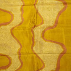Mustard Colour Viscose Habutai Silk Digital Printed Fabric