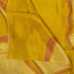 Mustard Colour Viscose Habutai Silk Digital Printed Fabric
