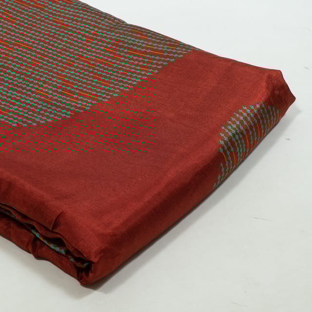 Maroon Colour Viscose Habutai Silk Digital Printed Fabric