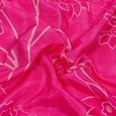 Pink Colour Dola Silk Digital Printed Fabric