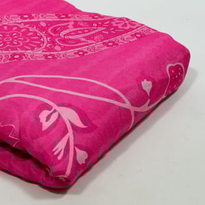 Pink Colour Dola Silk Digital Printed Fabric