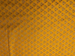 Bright Mustard Colour Floral Semi Soft Brocade Fabric