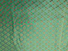 Mint Green Colour Floral Semi Soft Brocade Fabric
