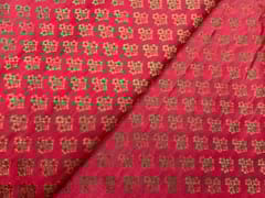 Red Colour Floral Semi Soft Brocade Fabric