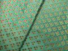 Mint Green Colour Floral Semi Soft Brocade Fabric