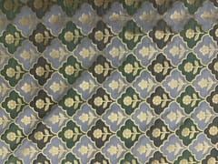 Grey Colour Geometric Semi Soft Brocade Fabric