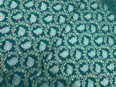 Rama Green Colour Floral Semi Soft Brocade Fabric