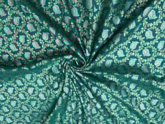 Rama Green Colour Floral Semi Soft Brocade Fabric