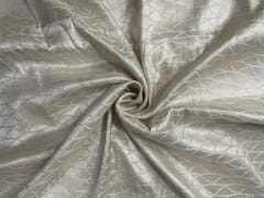 Cream Colour Floral Pure Brocade Fabric